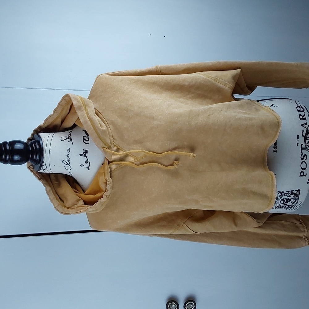 Aeropostale| Womens Beige/Tan Cropped Oversized Sweatshirt Hoodie Sz.Large